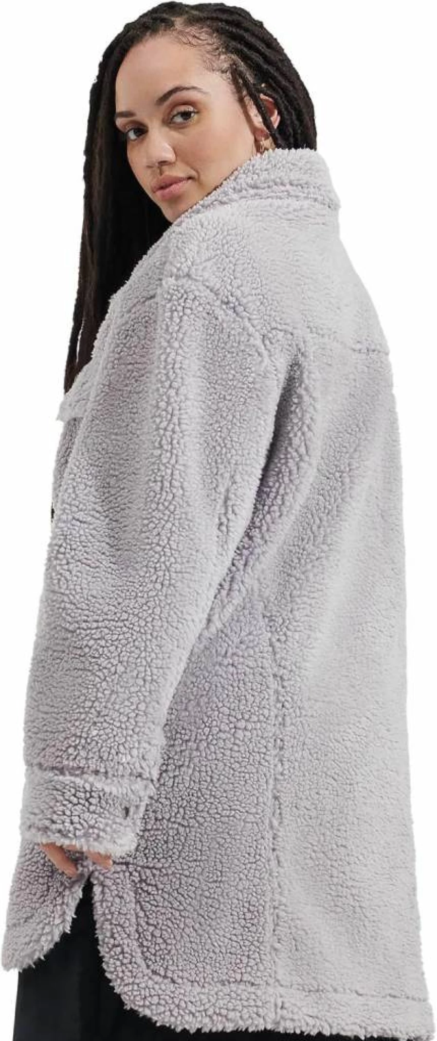 UGG Women's Frankie Uggfluff Sherpa Lined Shirt Jacket | Cozy Fleece Outerwear
