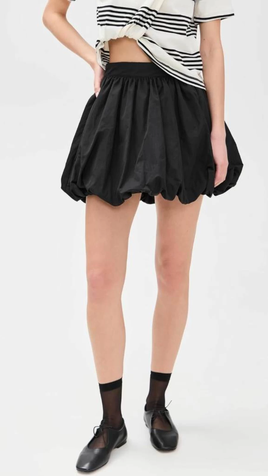 Endless Rose Women's High Waisted Flowy Bubble Skirt - Elegant A-Line Mini Skirt for Casual & Dressy Outfits