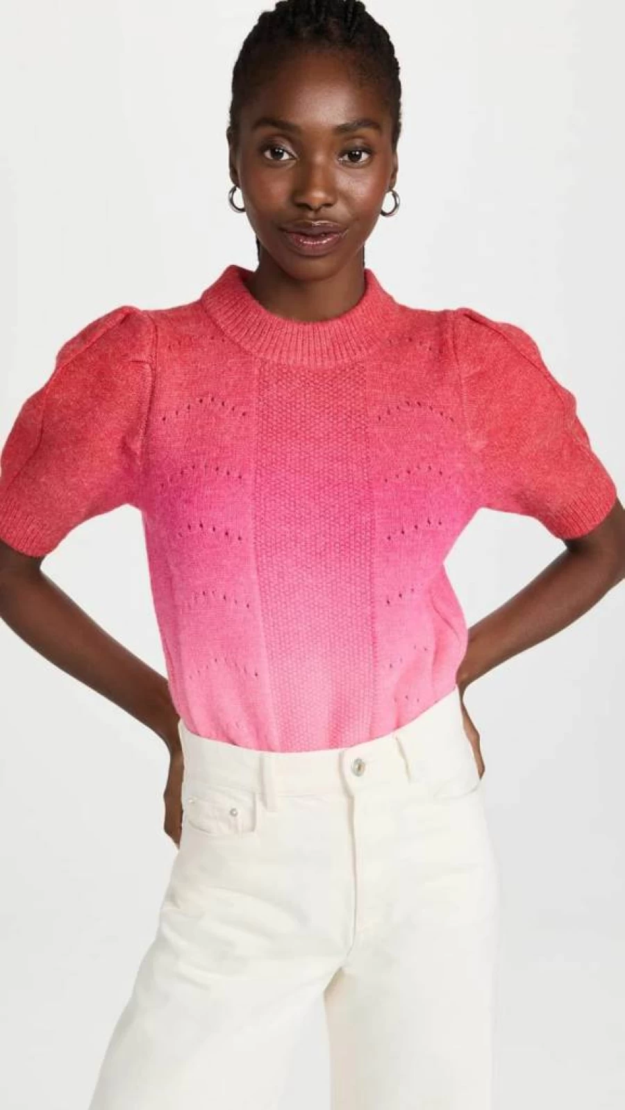 English Factory Women's Ombre Knit Sweater - Trendy Gradient Pullover Top