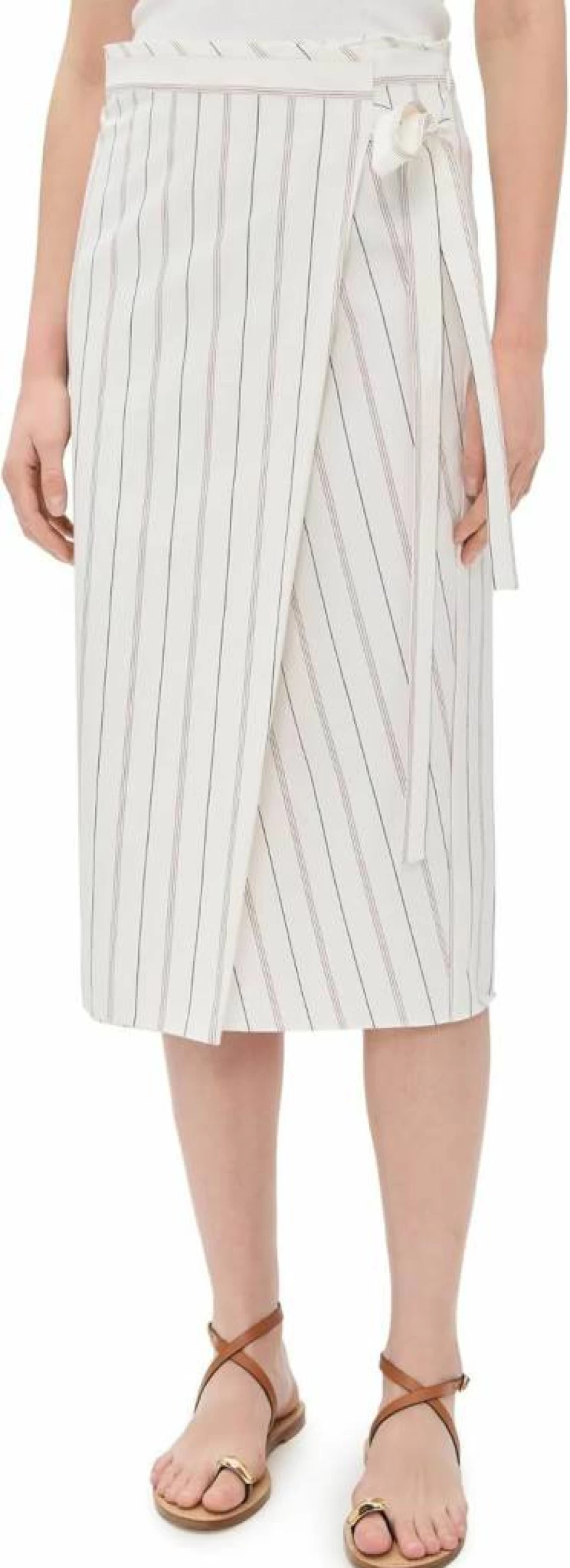 Vince Women's Seedling Stripe Wrap Skirt - Floral Print Summer Casual Dress