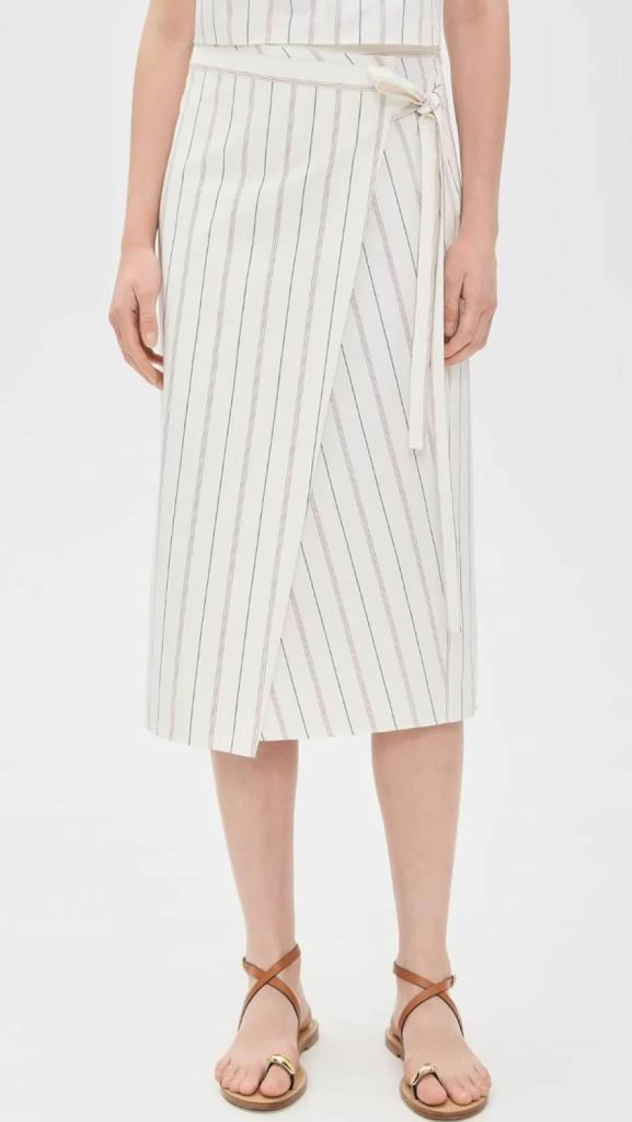 Vince Women's Seedling Stripe Wrap Skirt - Floral Print Summer Casual Dress
