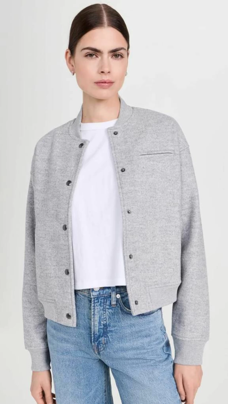 Madewell Women's Knit Bomber Jacket - Soft Casual Lightweight Cardigan Sweater Coat