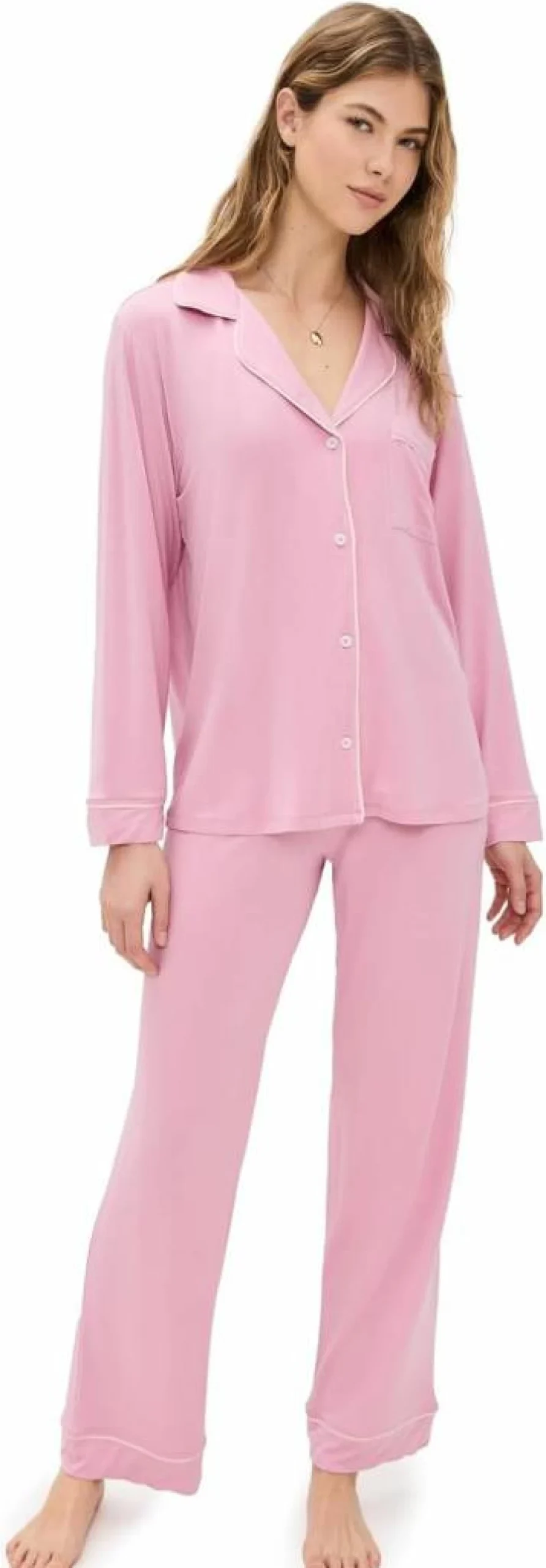 Eberjey Gisele Classic Women's Pajama Set - Soft Long Sleeve Shirt & Comfortable Long Pants for Women