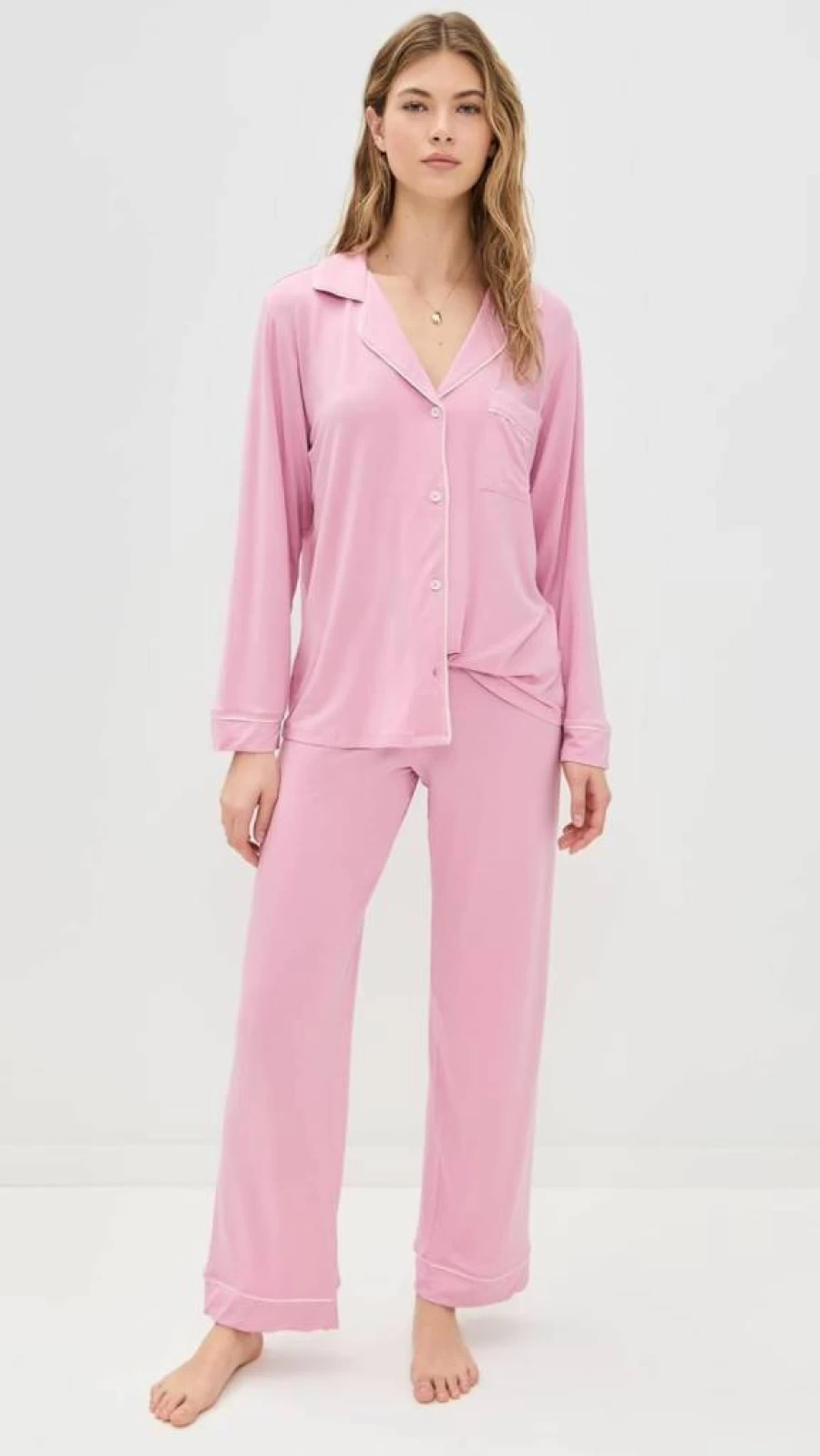 Eberjey Gisele Classic Women's Pajama Set - Soft Long Sleeve Shirt & Comfortable Long Pants for Women