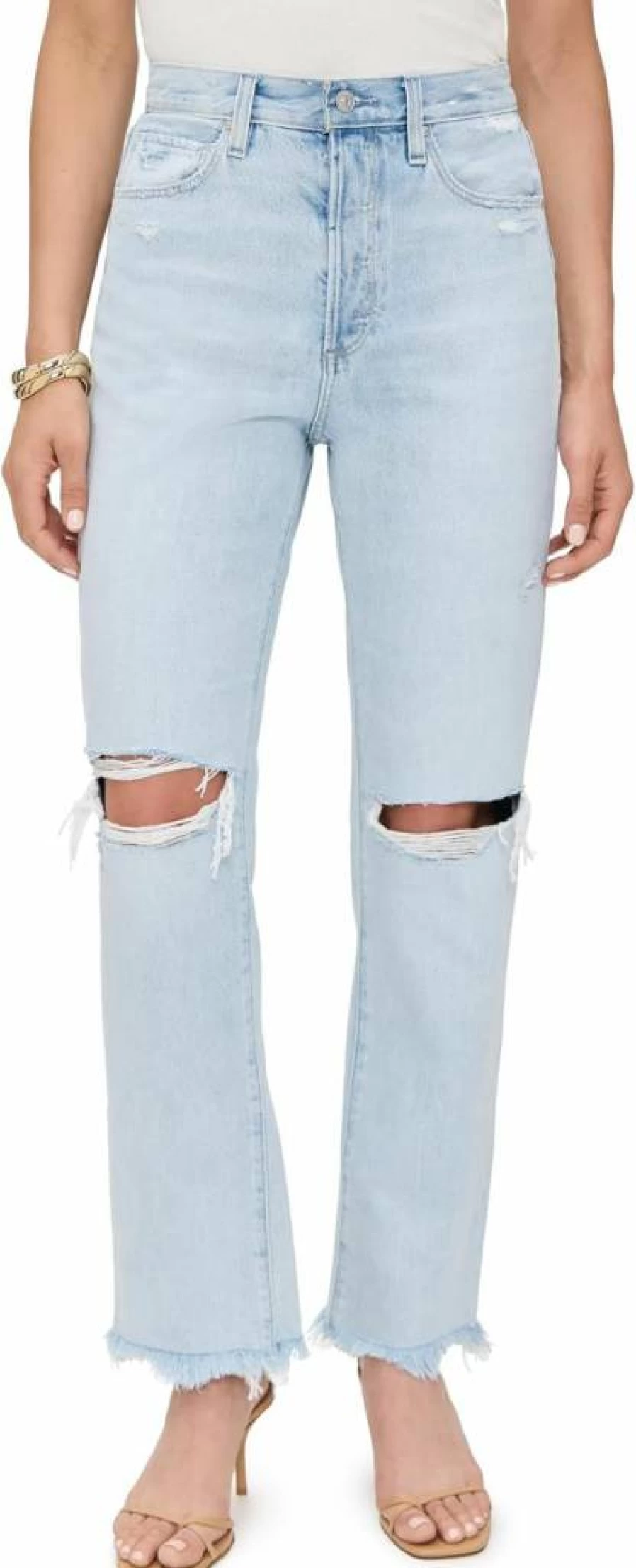 PAIGE Women's Sawyer High-Rise Slim Fit Jeans - Classic Blue Denim Pants for Women