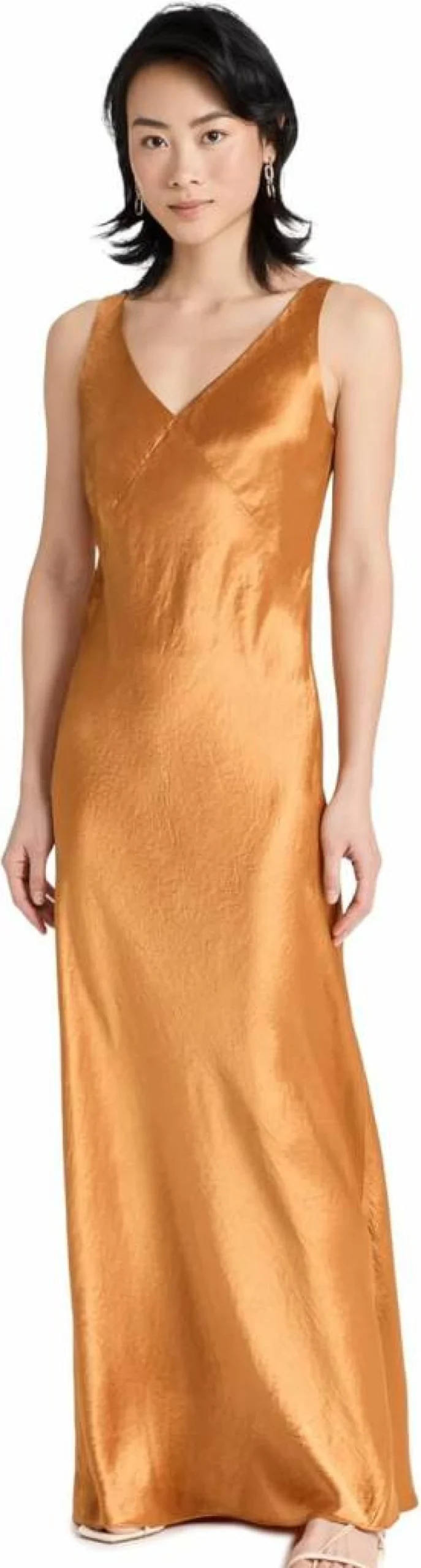 Vince Women's Silk V-Neck Slip Maxi Dress - Elegant Long Evening Gown