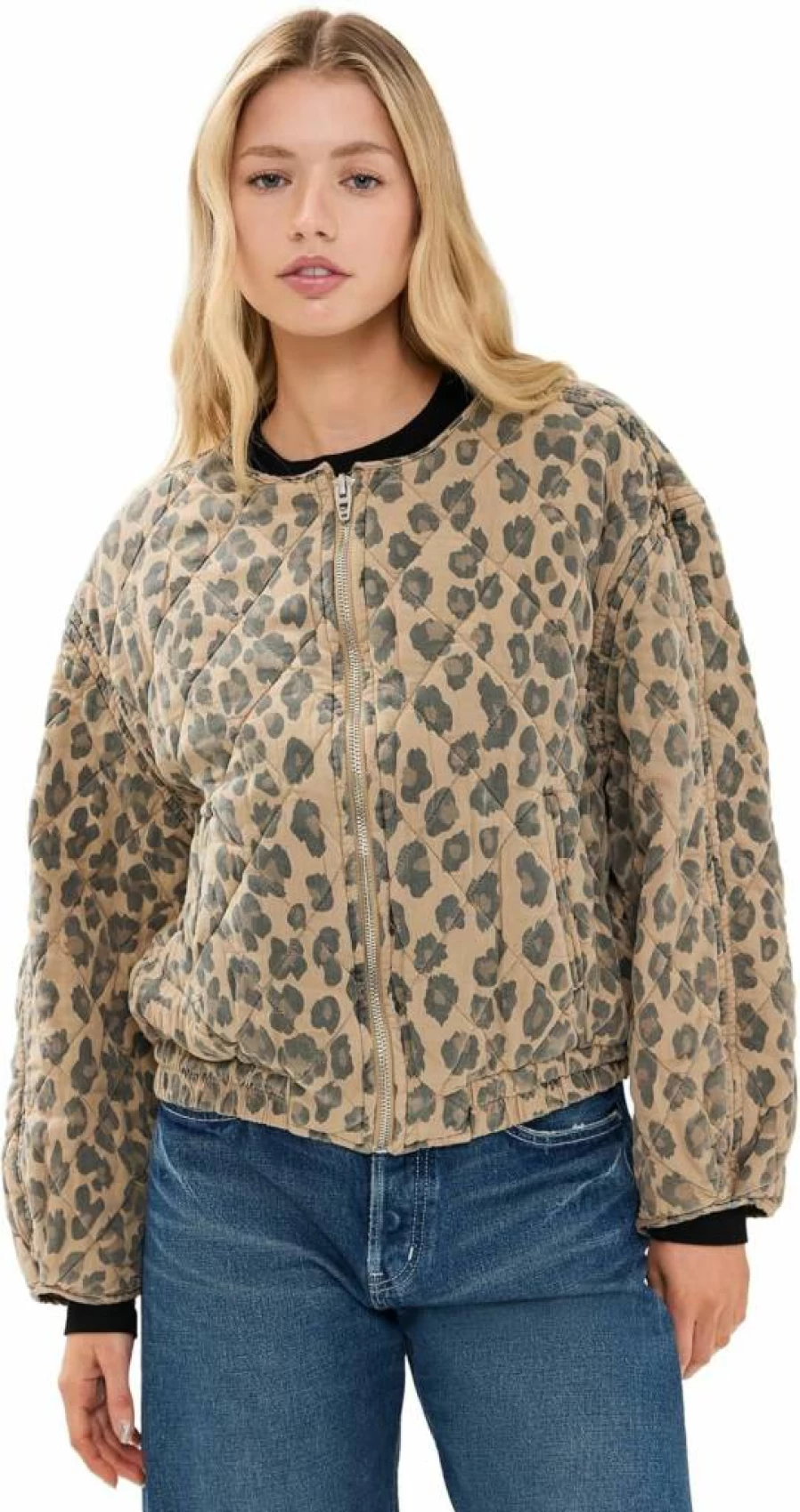BLANKNYC Women's Leopard Print Tencel Denim Jacket - Stylish Animal Pattern Coat