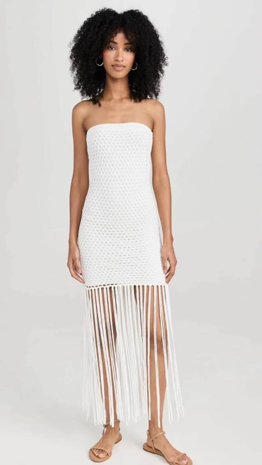 PQ Swim Women's Vanessa Strapless Fringe Dress - Sexy Beach Cover Up, Boho Chic Swimwear, Summer Party Outfit