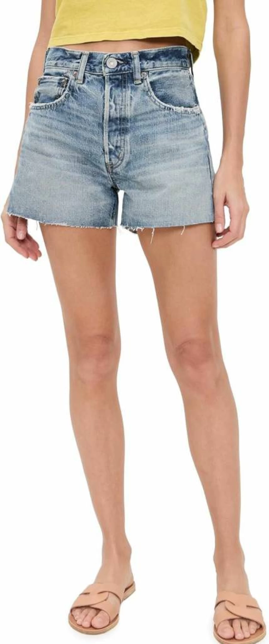 MOUSSY VINTAGE Women's High-Waisted Denim Shorts - MV Bayville Retro Style Summer Fashion