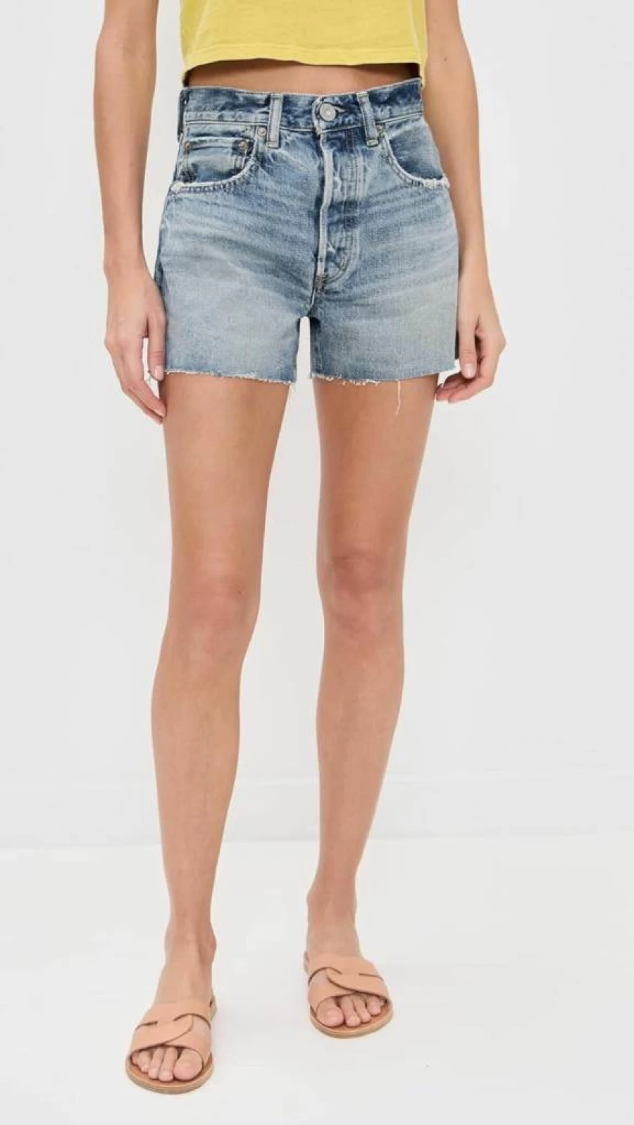 MOUSSY VINTAGE Women's High-Waisted Denim Shorts - MV Bayville Retro Style Summer Fashion