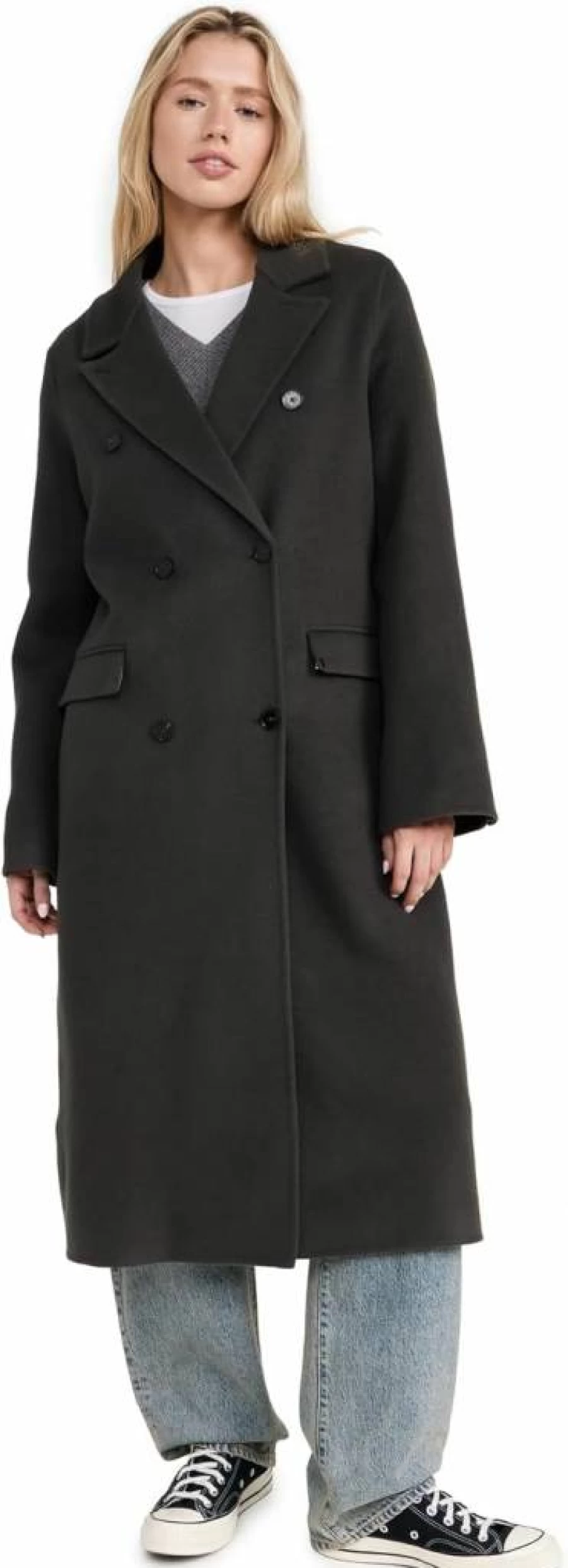 Closed Women's Double Breasted Wool Coat - Elegant Winter Trench Coat by Closed