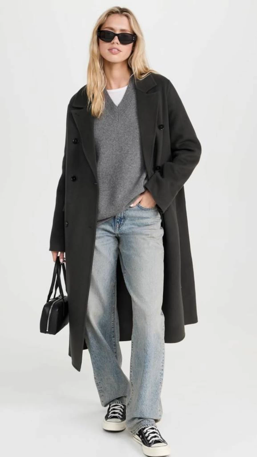 Closed Women's Double Breasted Wool Coat - Elegant Winter Trench Coat by Closed