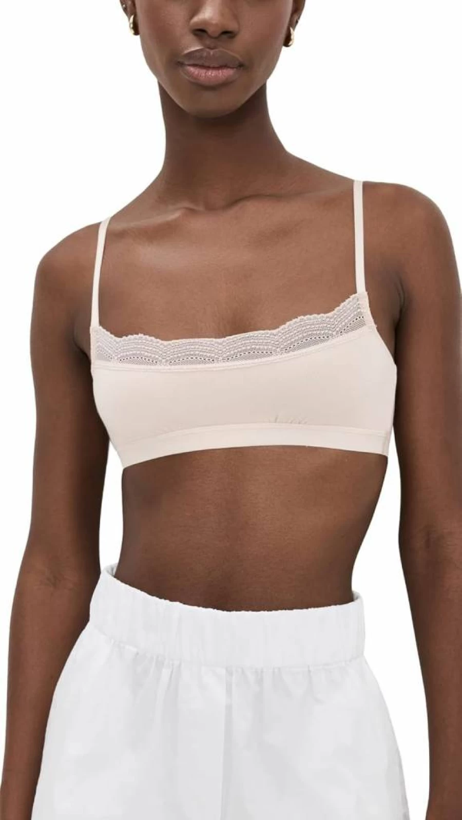 Stripe & Stare Women's Lace Square Bralette - Comfortable & Stylish Lingerie