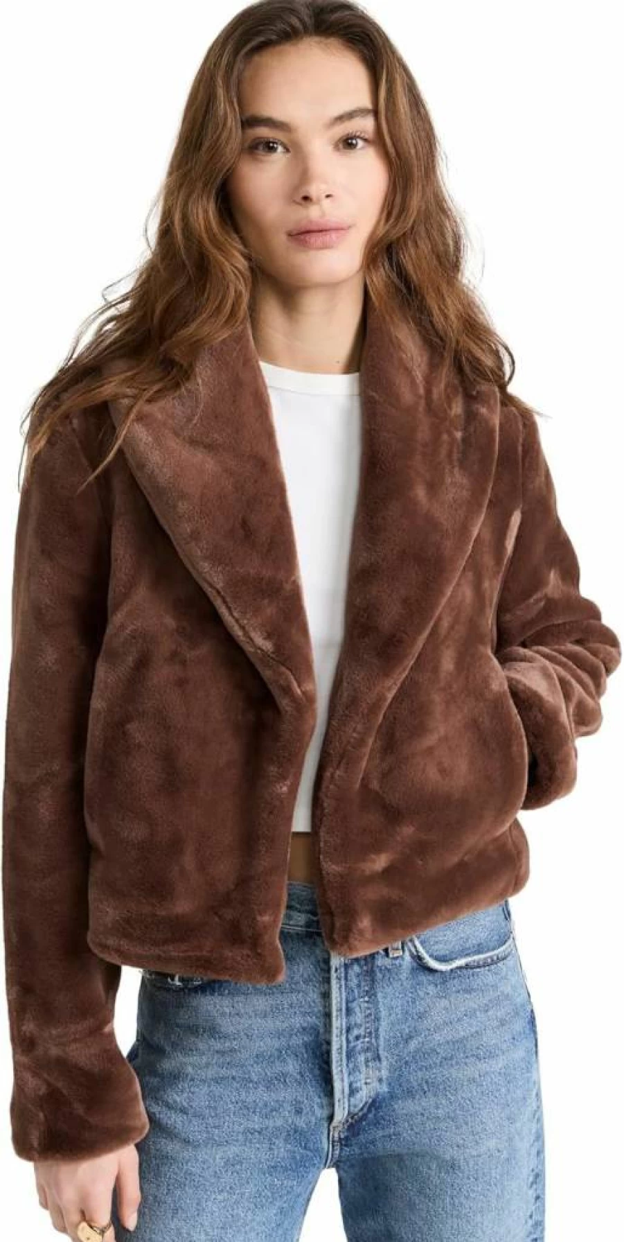 BLANKNYC Women's Espresso Martini Faux Leather Moto Jacket - Brown Biker Style Coat