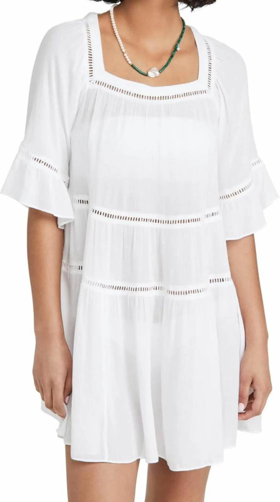 Playa Lucila Women's Drop Waist Mini Dress - Flirty Summer Casual Short Sleeve Party Outfit