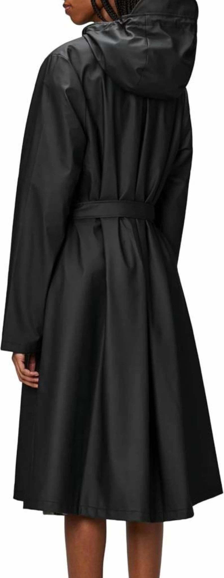 RAINS Women's A-Line Long Waterproof Raincoat - Lightweight Windproof & Breathable Jacket for Elegant Style