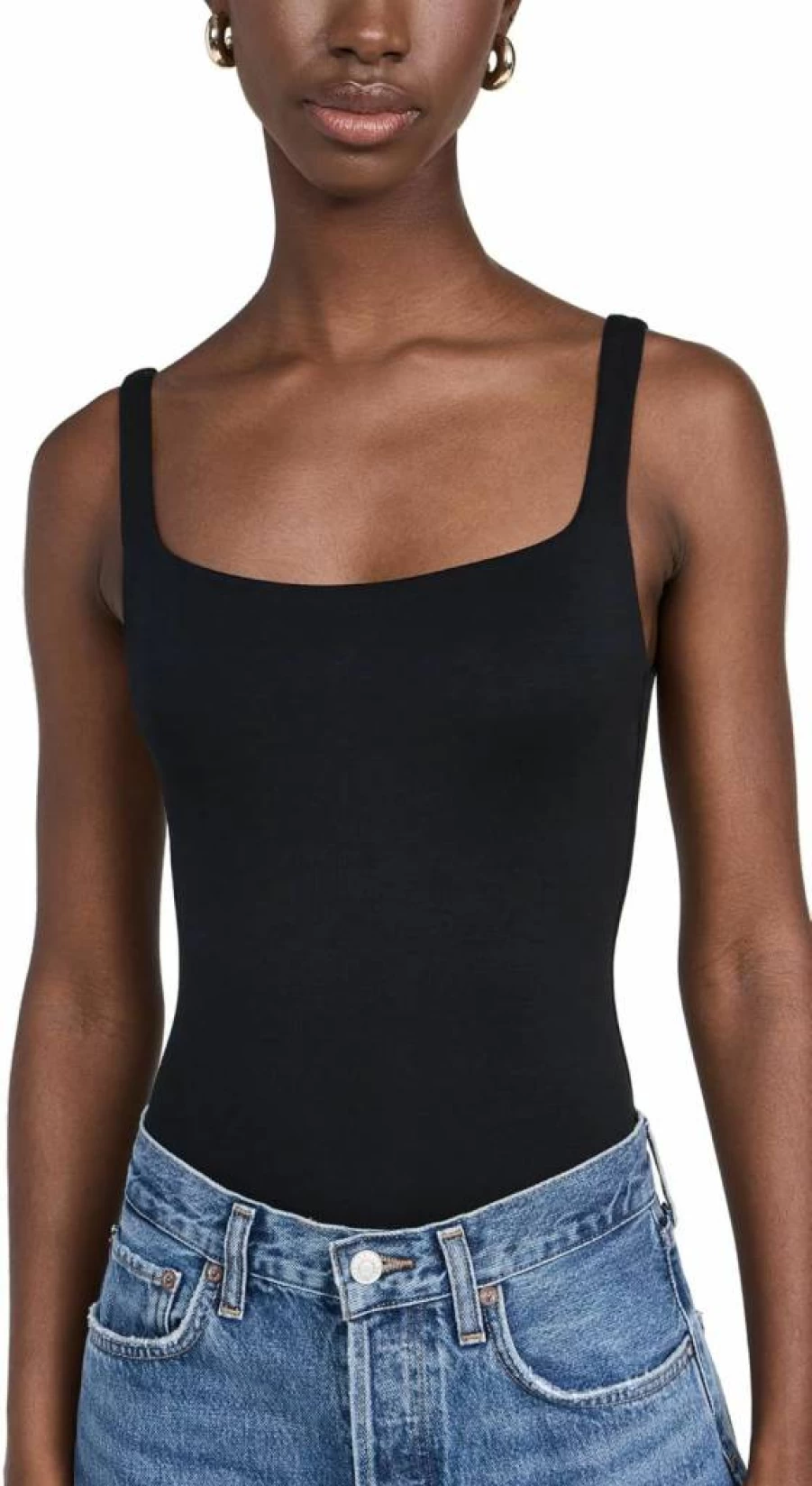 Stripe & Stare Women's Square Neck Bodysuit - Soft Stretch Comfortable Casual Bodysuit Top