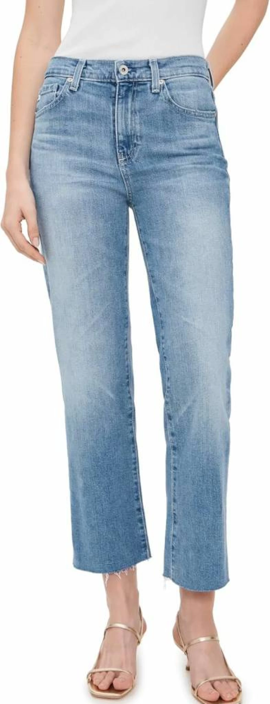 AG Adriano Goldschmied Women's Brinley High-Rise Crop Jeans - Slim Fit Stretch Denim