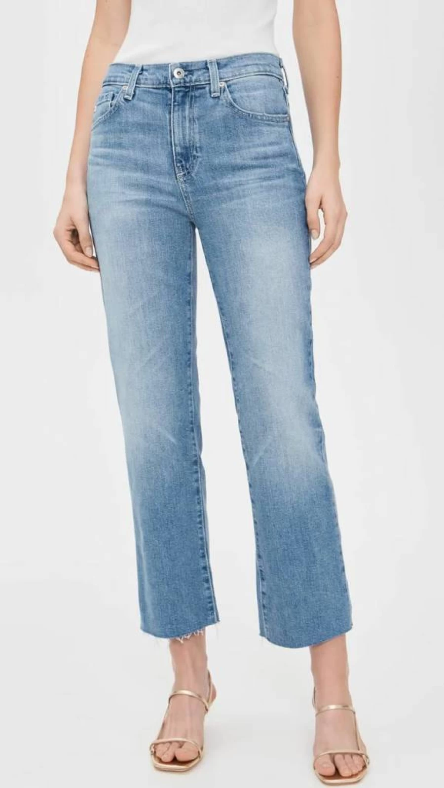 AG Adriano Goldschmied Women's Brinley High-Rise Crop Jeans - Slim Fit Stretch Denim