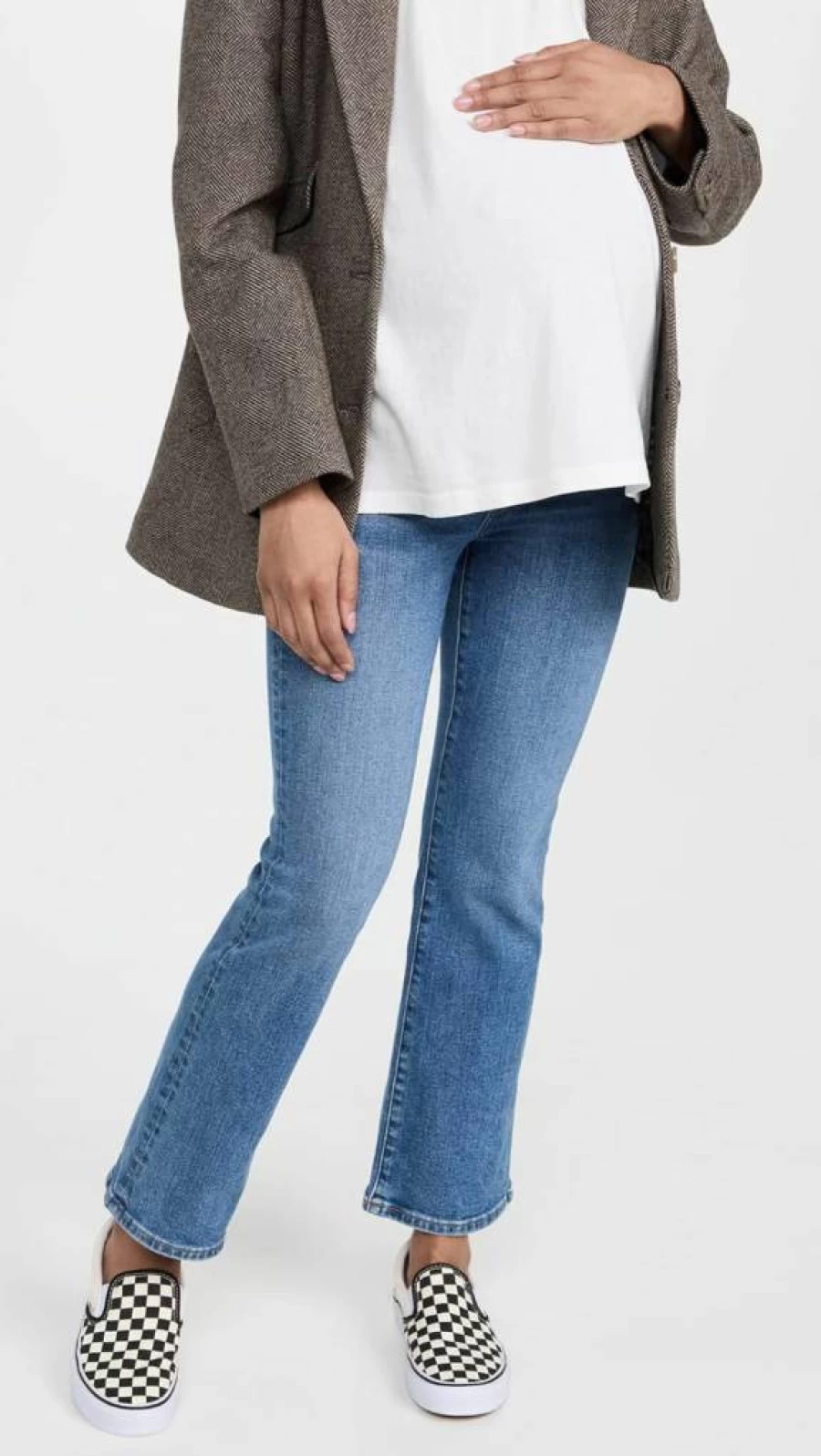 Madewell Women's Maternity Over-The-Belly Stretch Kick Flare Jeans for Comfortable Pregnancy Wear