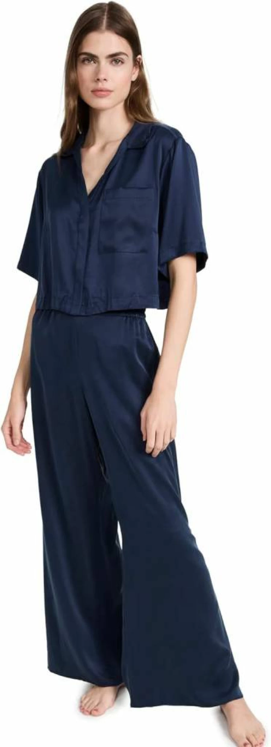 Lunya Women's Washable Silk High Waist Pant Set - Comfortable & Luxurious Sleepwear