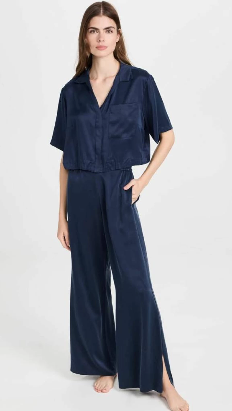 Lunya Women's Washable Silk High Waist Pant Set - Comfortable & Luxurious Sleepwear