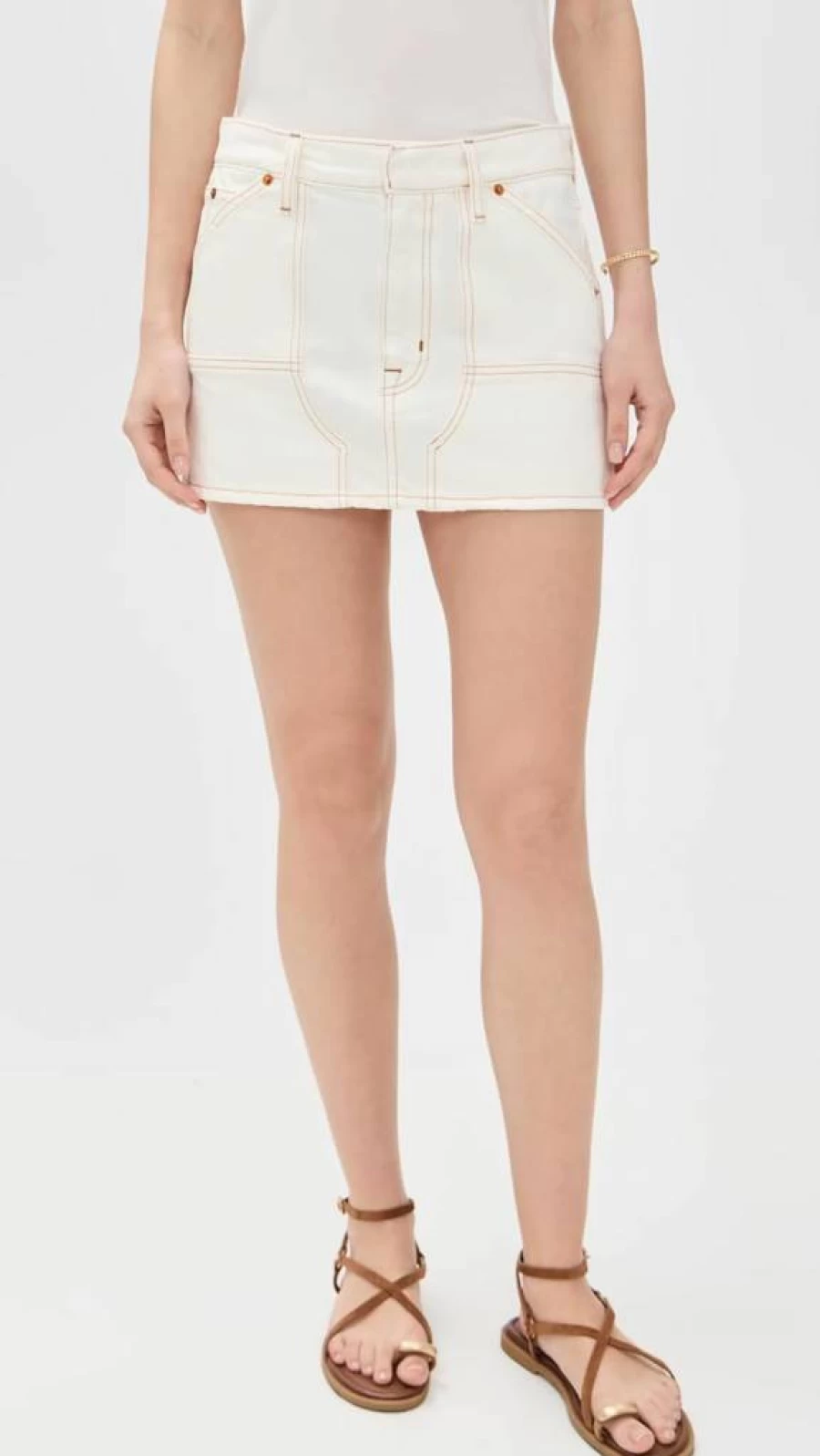 SLVRLAKE Women's Denim Mini Skirt - High Waist Stretch Workwear Short Skirt