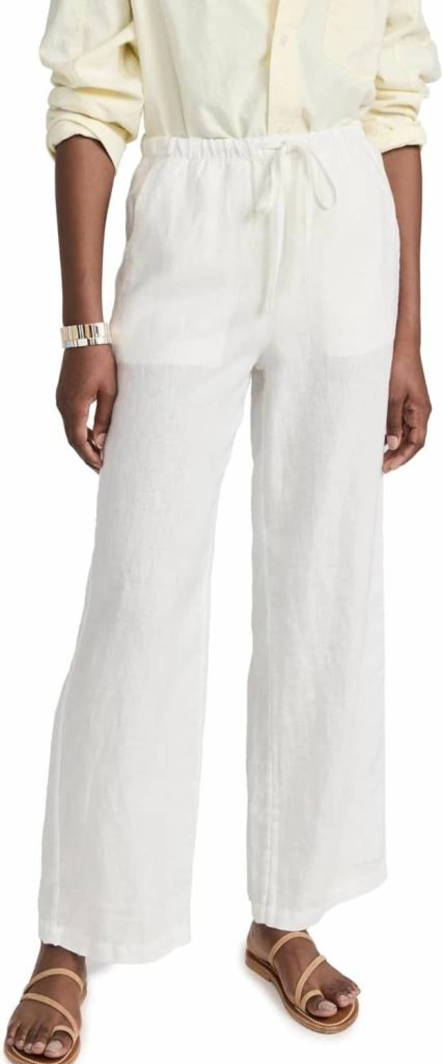 Rails Women's Emmie High-Waisted Linen Pants - Breathable Summer Wide-Leg Trousers