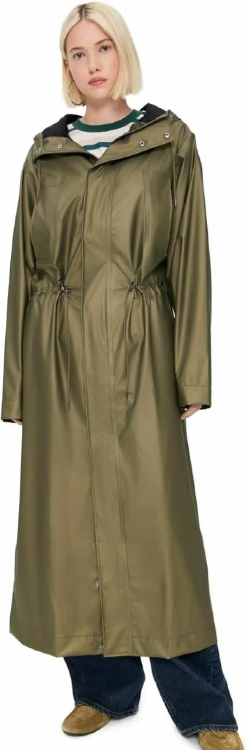 RAINS Women's Bold Long Waterproof Rain Jacket - Longest Length W3 Coat for Women