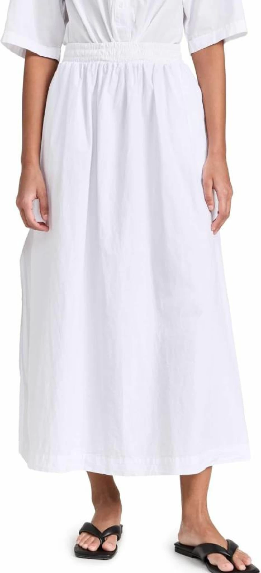 Stateside Women's Lightweight Poplin Double Layer Maxi Skirt - Flowy Casual Summer Skirt