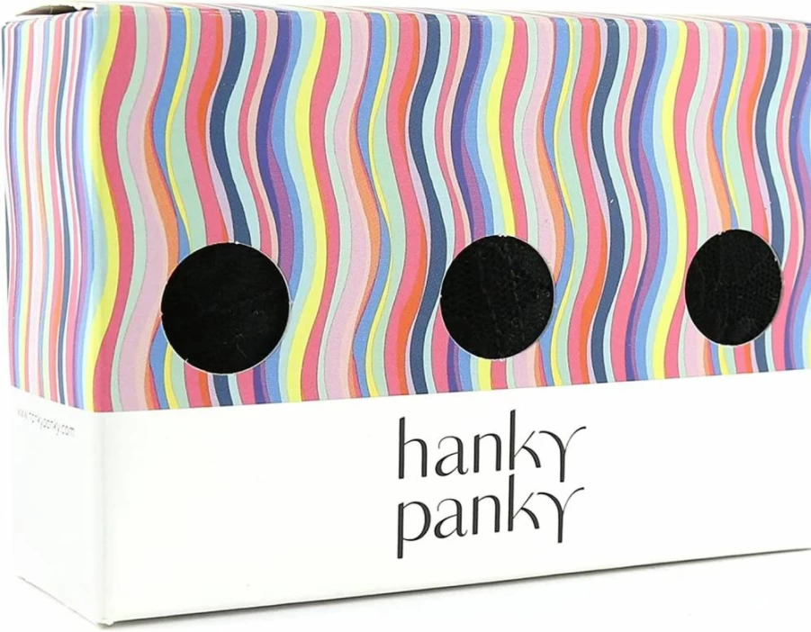 Hanky Panky Women's Signature Low Rise Lace Thongs 3-Pack - Soft Stretchy Nylon, One Size Fits 4-14, Black Triple Pack