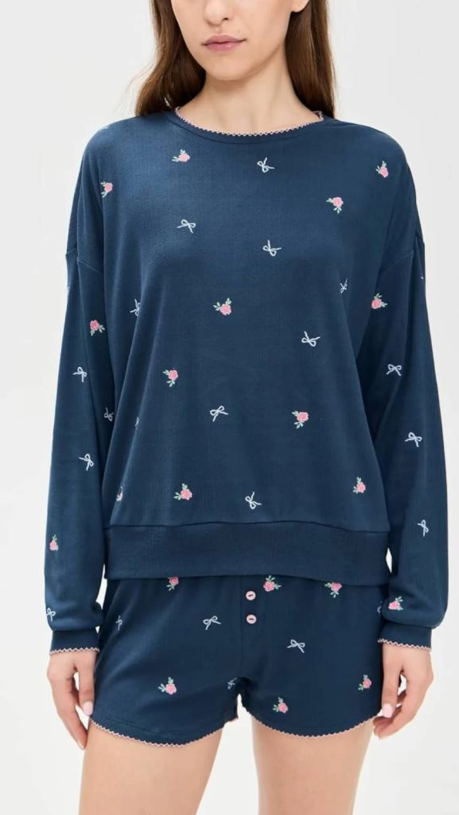 PJ Salvage Women's Floral Rose Print Sleepwear Pajama Top Comfortable Nightwear