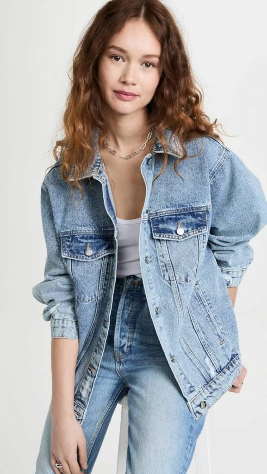 ANINE BING Women's Rory Denim Jacket - Classic Blue Denim Jacket for Women
