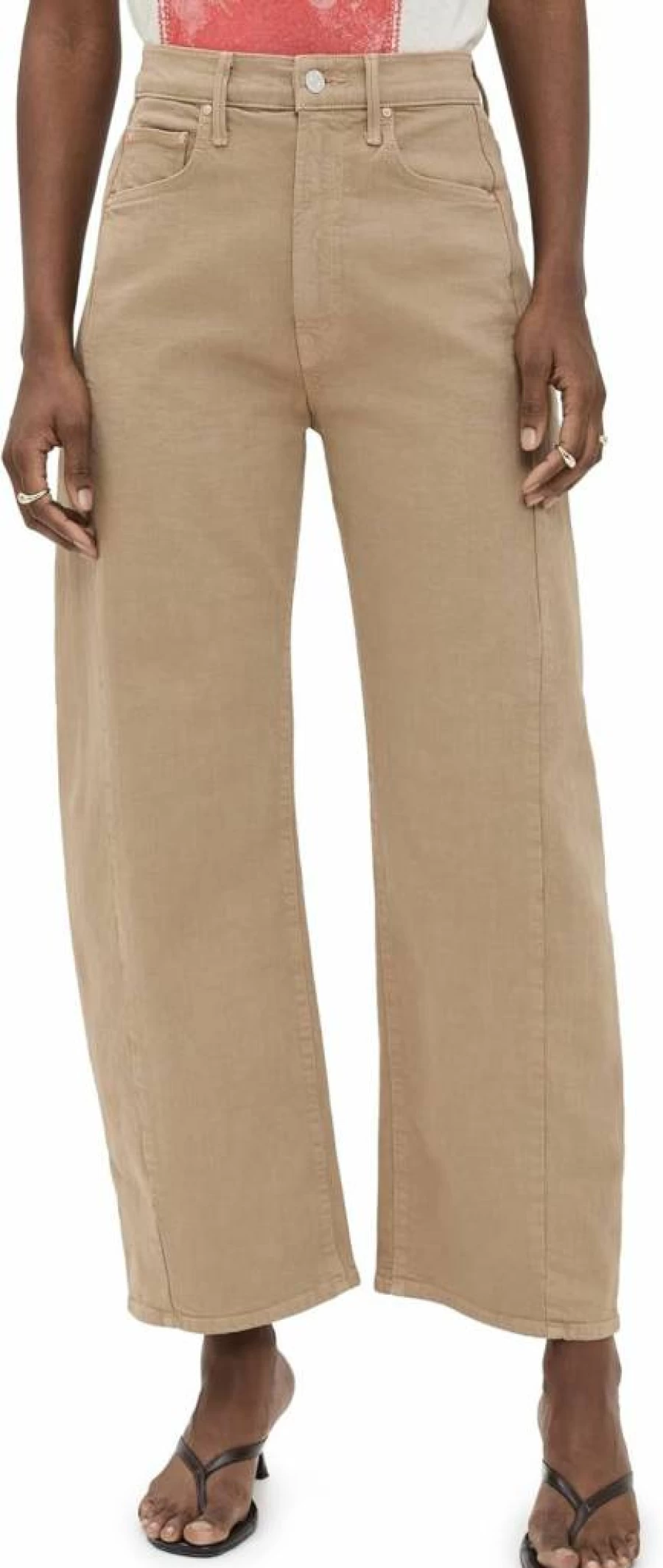 MOTHER Women's High Waist Distressed Flared Jeans - Vintage Half Pipe Denim Pants for Women