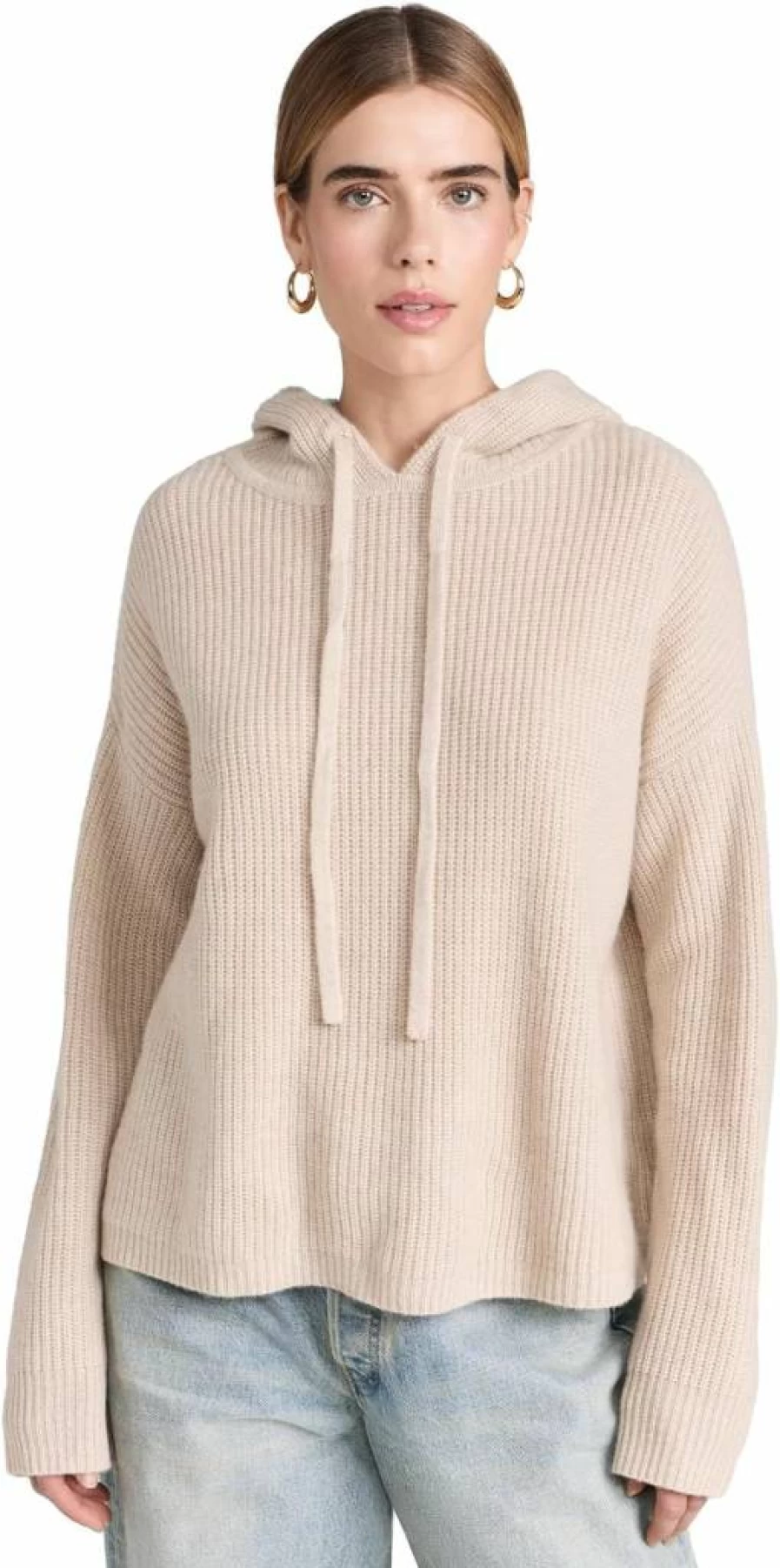 Jenni Kayne Women's Premium Cashmere Fisherman Hoodie - Soft Luxurious Sweater with Hood