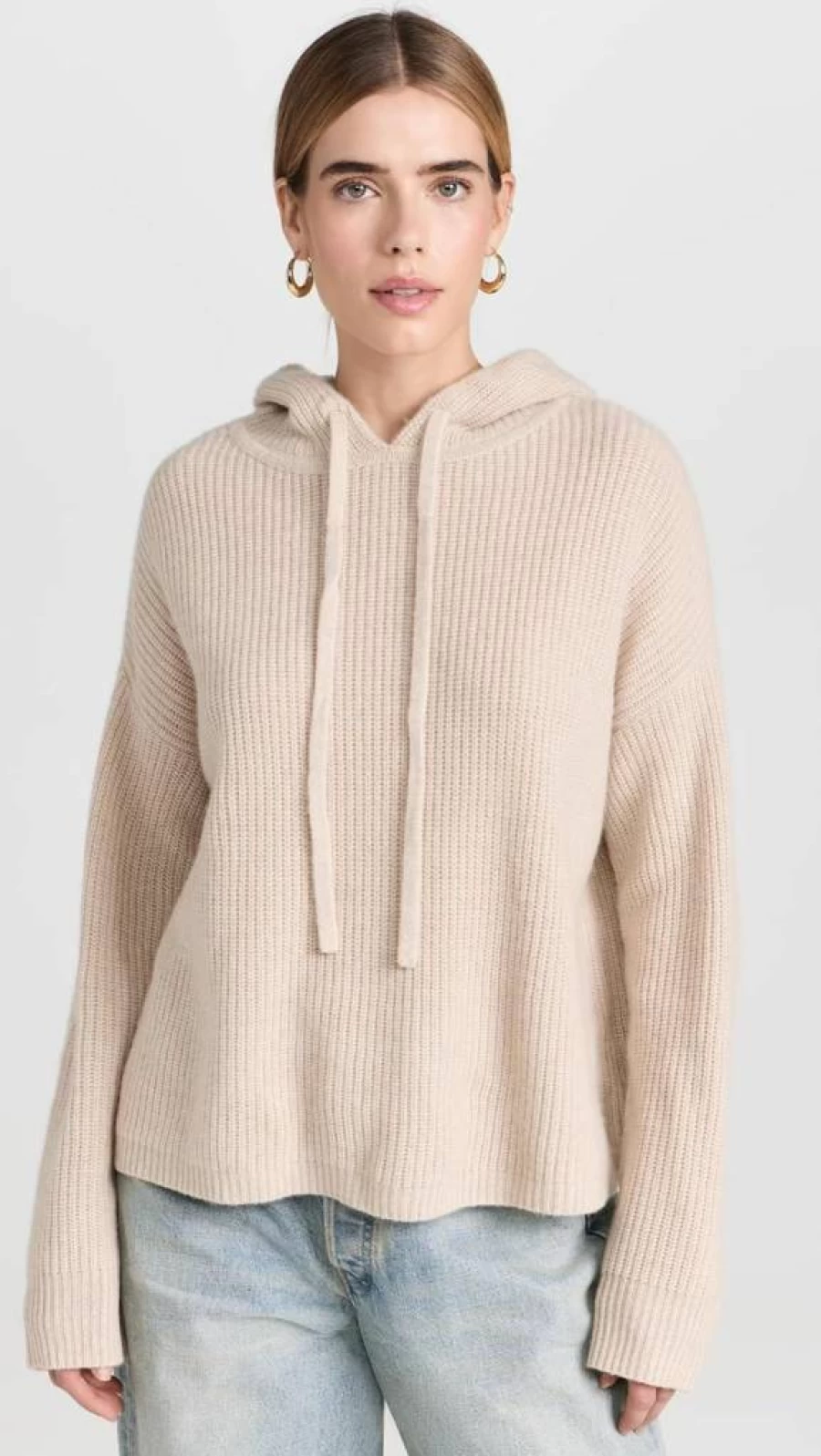 Jenni Kayne Women's Premium Cashmere Fisherman Hoodie - Soft Luxurious Sweater with Hood