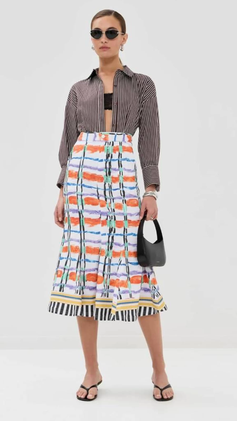 Stella Jean Women's Floral Printed Midi Skirt - Boho Chic Summer Wrap Skirt