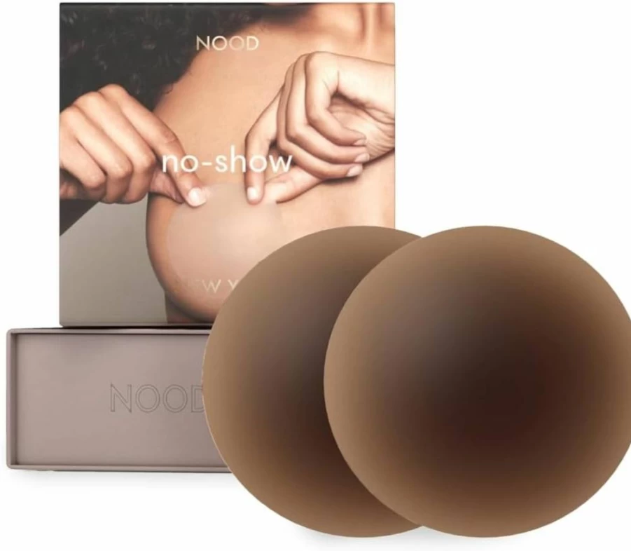 NOOD Women's No Show Adhesive Nipple Covers - Invisible, Reusable Pasties (Size 4)