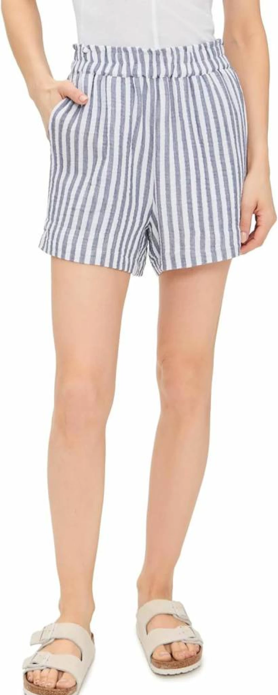 Rails Women's Leighton High-Rise Denim Shorts - Classic Fit Distressed Washed Blue Jeans Shorts