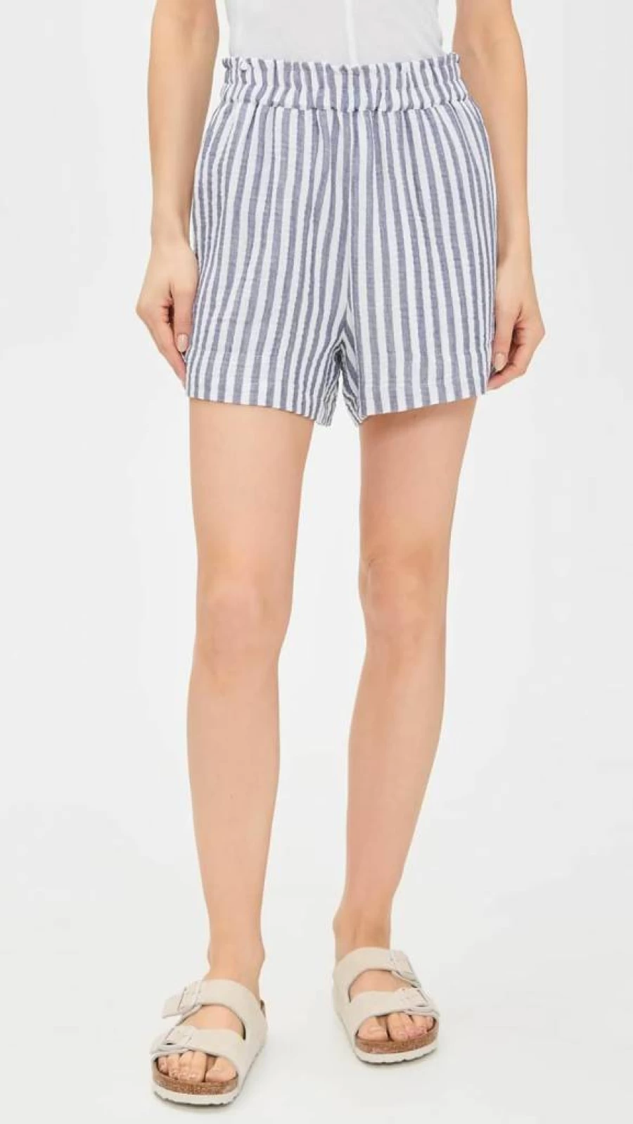Rails Women's Leighton High-Rise Denim Shorts - Classic Fit Distressed Washed Blue Jeans Shorts