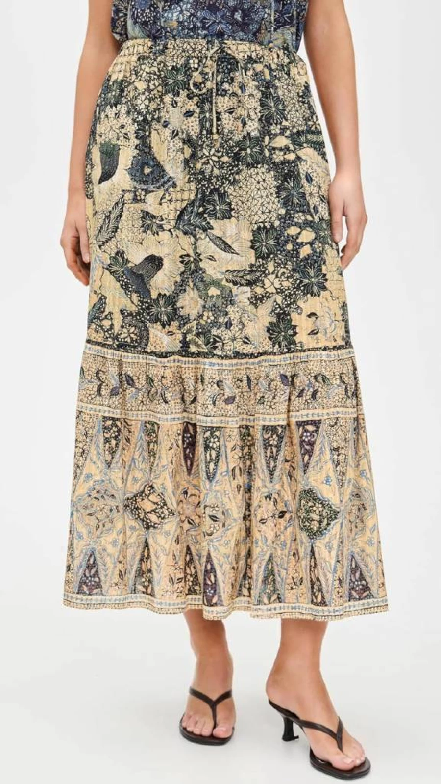 Ulla Johnson Women's Olina Skirt - Floral Printed Midi Skirt with Side Slit