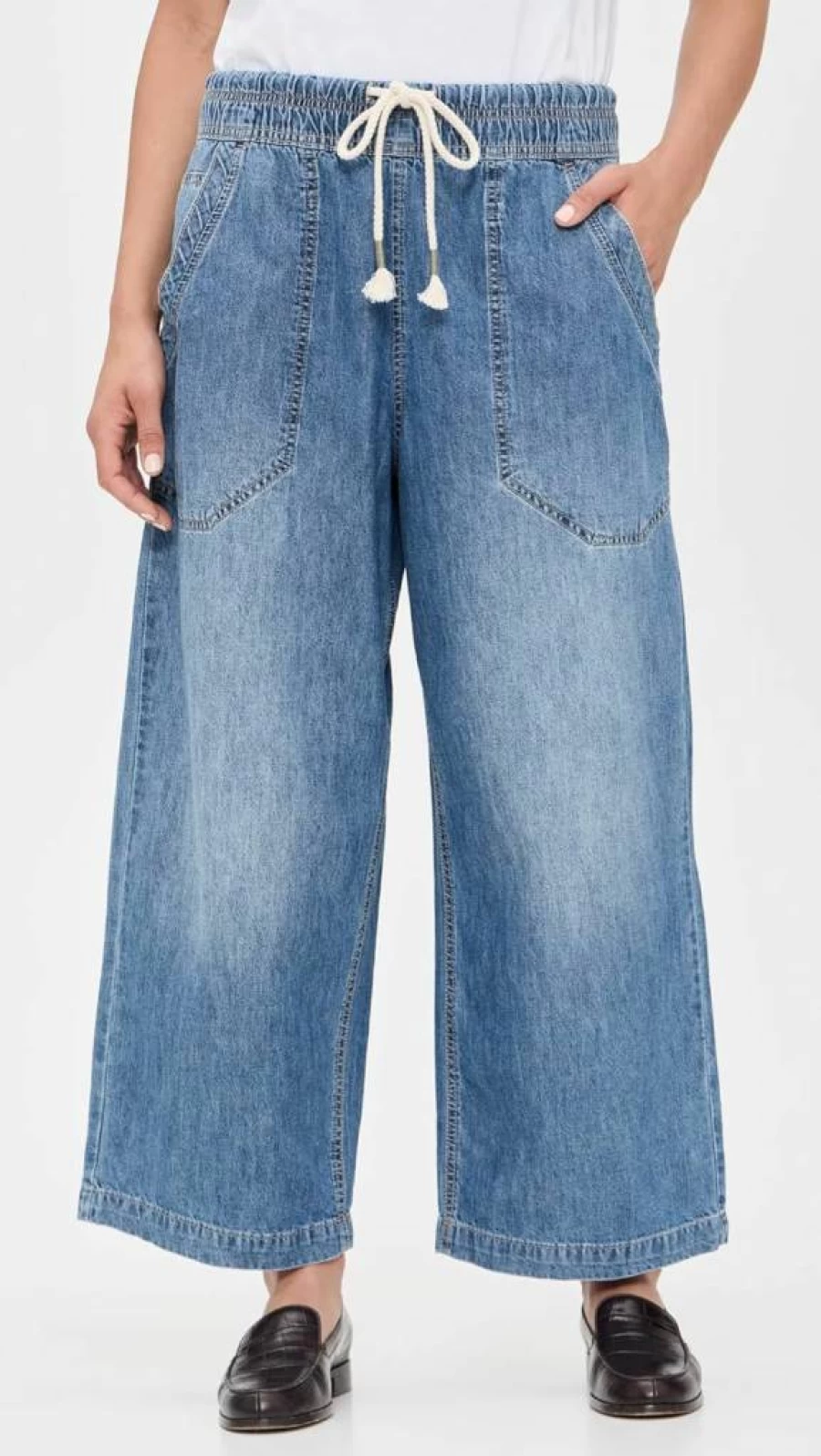 Free Women's Easy Peasy Pull-On Jeans by Free People | Comfort Stretch Denim Pants