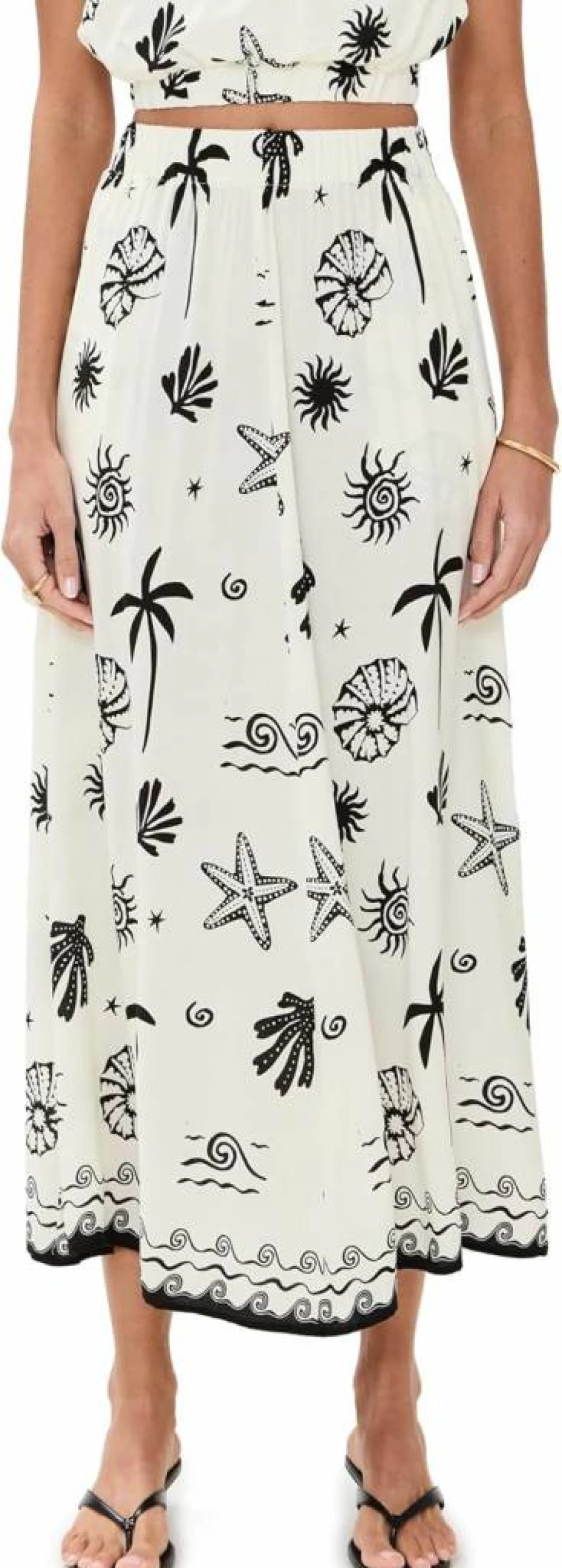 MINKPINK Women's Shell Midi Skirt - Stylish High Waist A-Line Skirt for Women