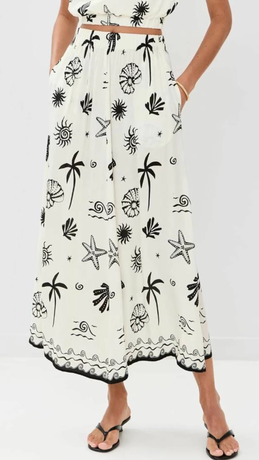 MINKPINK Women's Shell Midi Skirt - Stylish High Waist A-Line Skirt for Women
