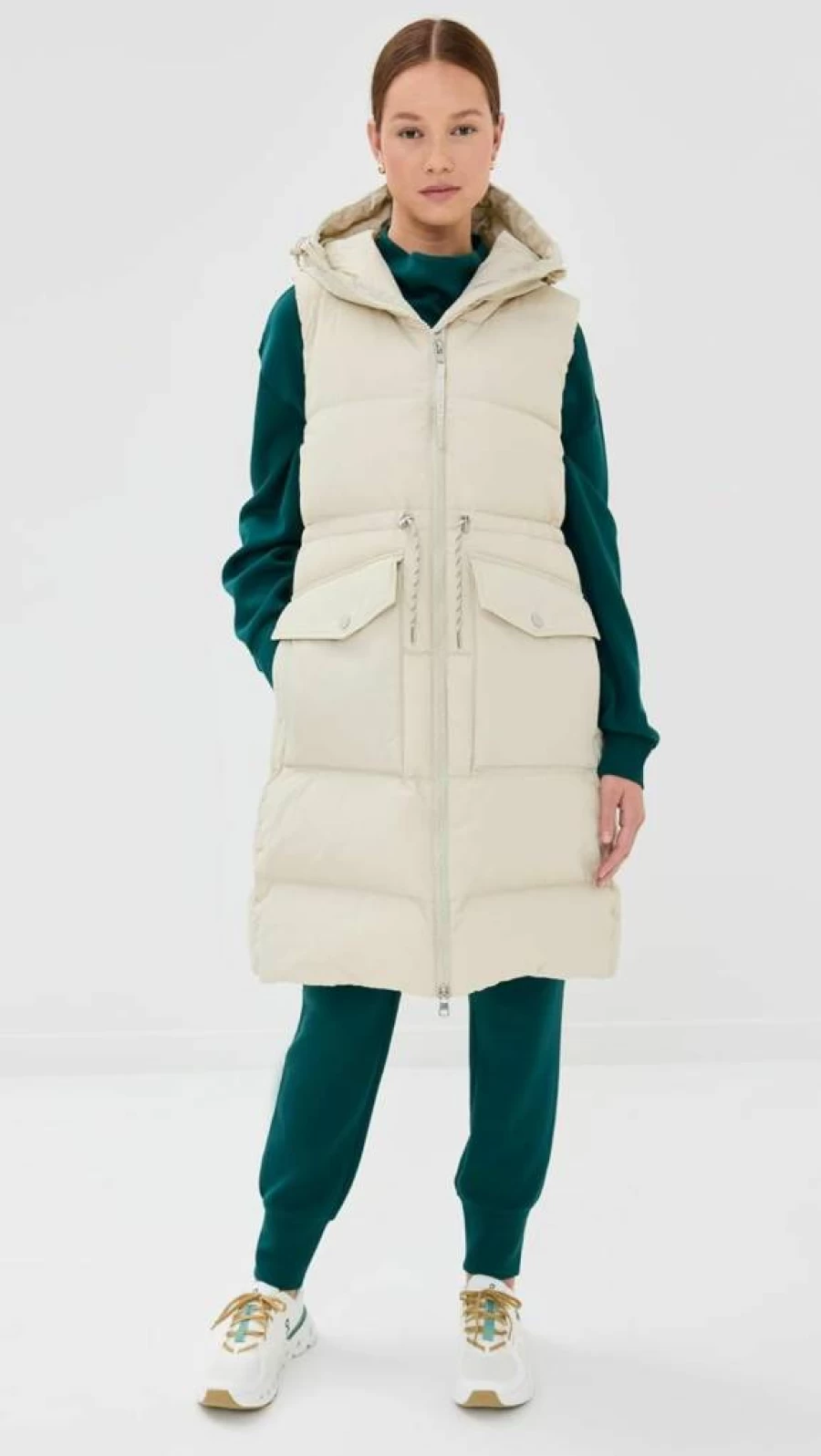 Varley Women's Irving Long Down Vest Lightweight Warm Winter Gilet