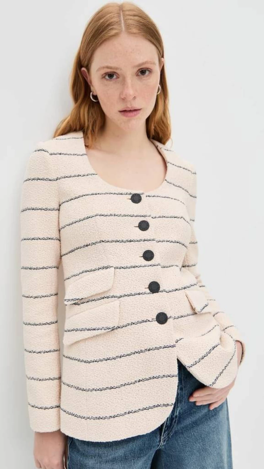 Rag & Bone Women's Roslyn Tweed Blazer Jacket - Classic Fit Tailored Coat for Women