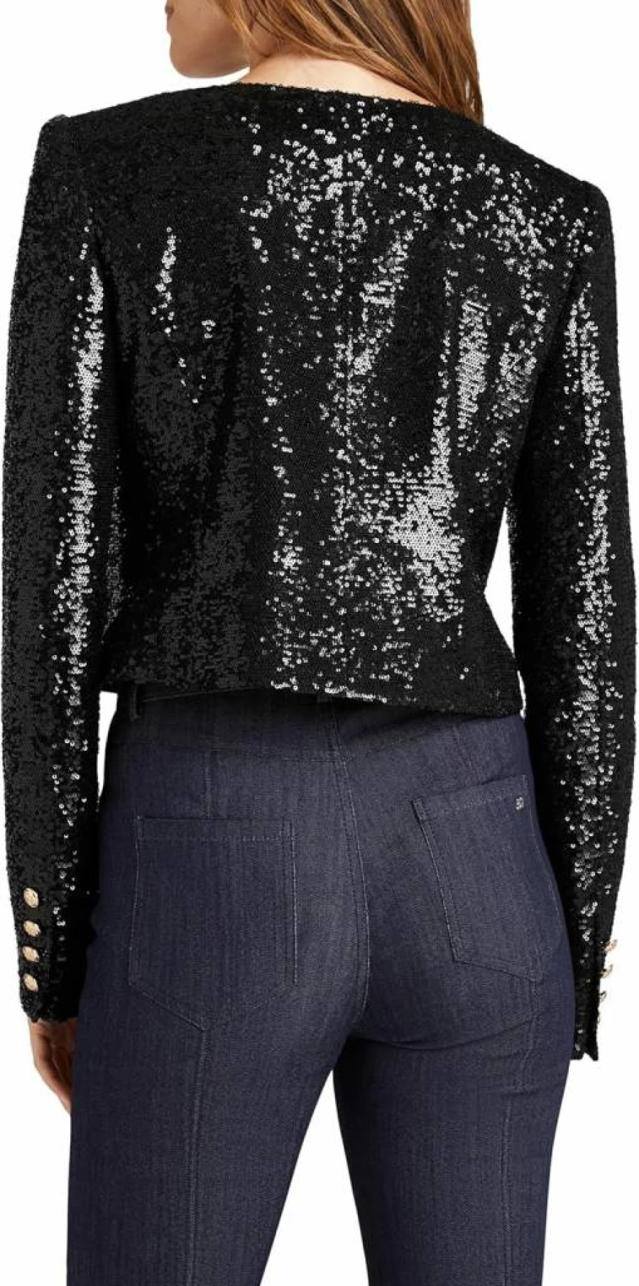 Cinq a Sept Women's Sequin Randi Jacket | Glamorous Embellished Blazer for Evening Wear