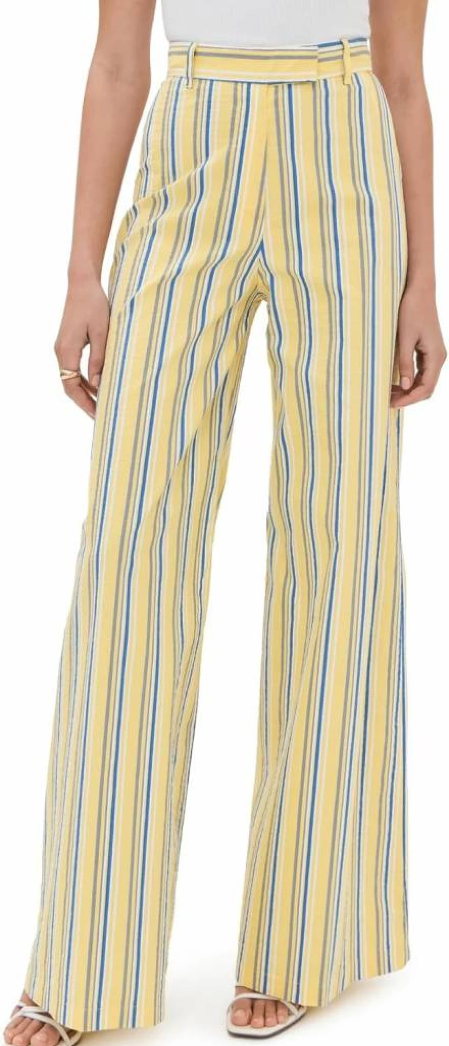 Stella Jean Women's Striped High-Waisted Trousers - Elegant Casual Palazzo Pants