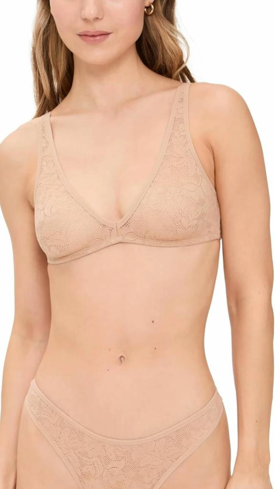Eberjey Women's Lace Plunge Bralette - Soft Stretch Comfort Wireless Bra