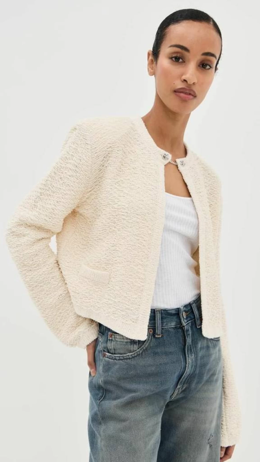 HALFBOY Women's Alice Knit Cardigan Vintage Lace-Up Sweater Casual Boho Chic Top
